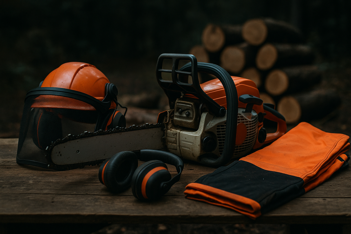 Kettensägen-Schnittschutz: PSA-Komplett-Setup für Heim-Holzfäller